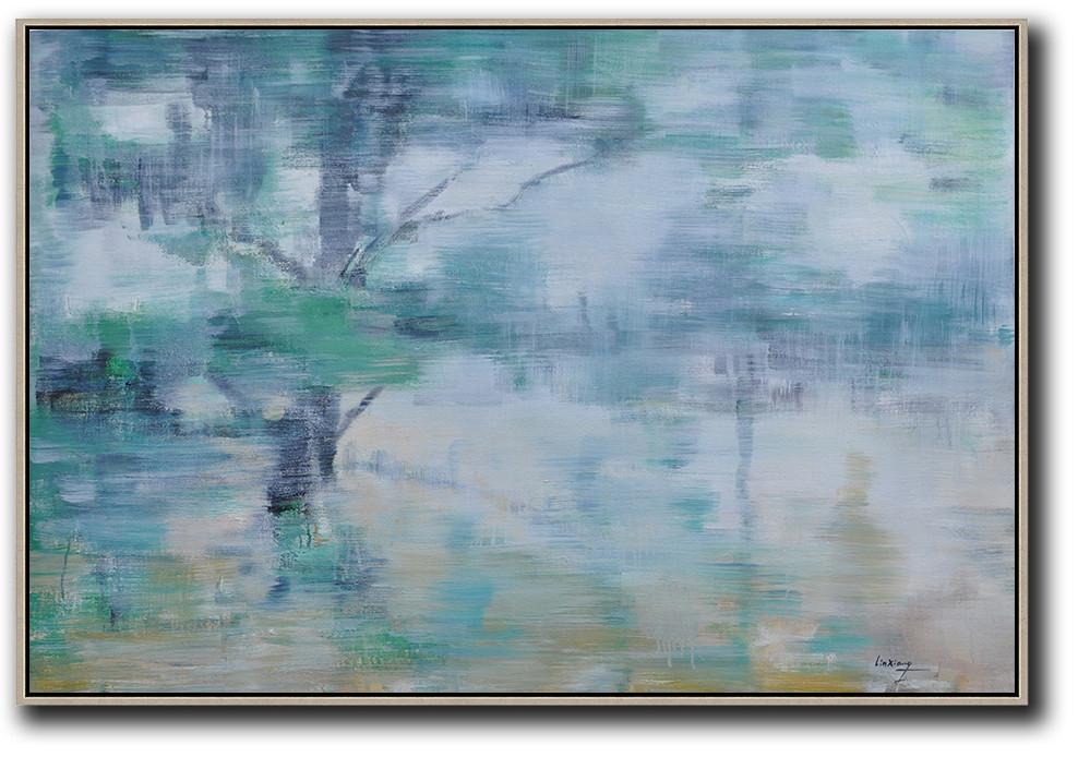 Hand-painted Horizontal Abstract landscape Oil Painting on canvas large wall art